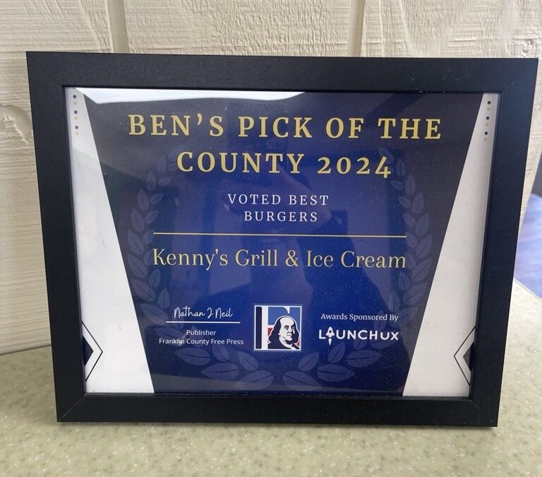 Kenny’s Grill and Ice Cream Wins Big at Ben’s Pick of the County Awards!